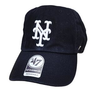 '47 Brand Vintage Color Black New York Mets Clean Up Strapback